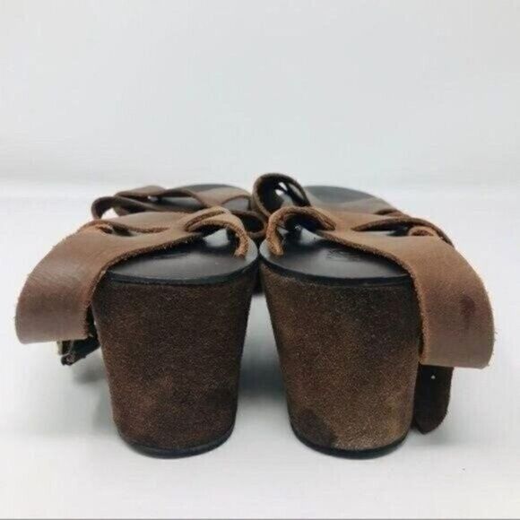 Kork Ease Ava womans Wedge Leather Sandals US9 EU41 B4 brown BoxP - Picture 4 of 8